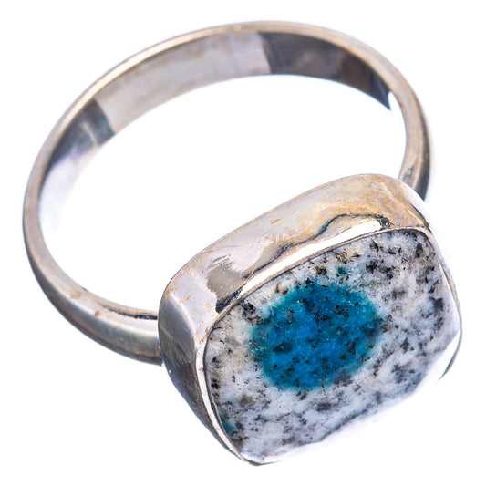 Oval blue lace agate sterling silver ring, size 7, rounded bezel setting