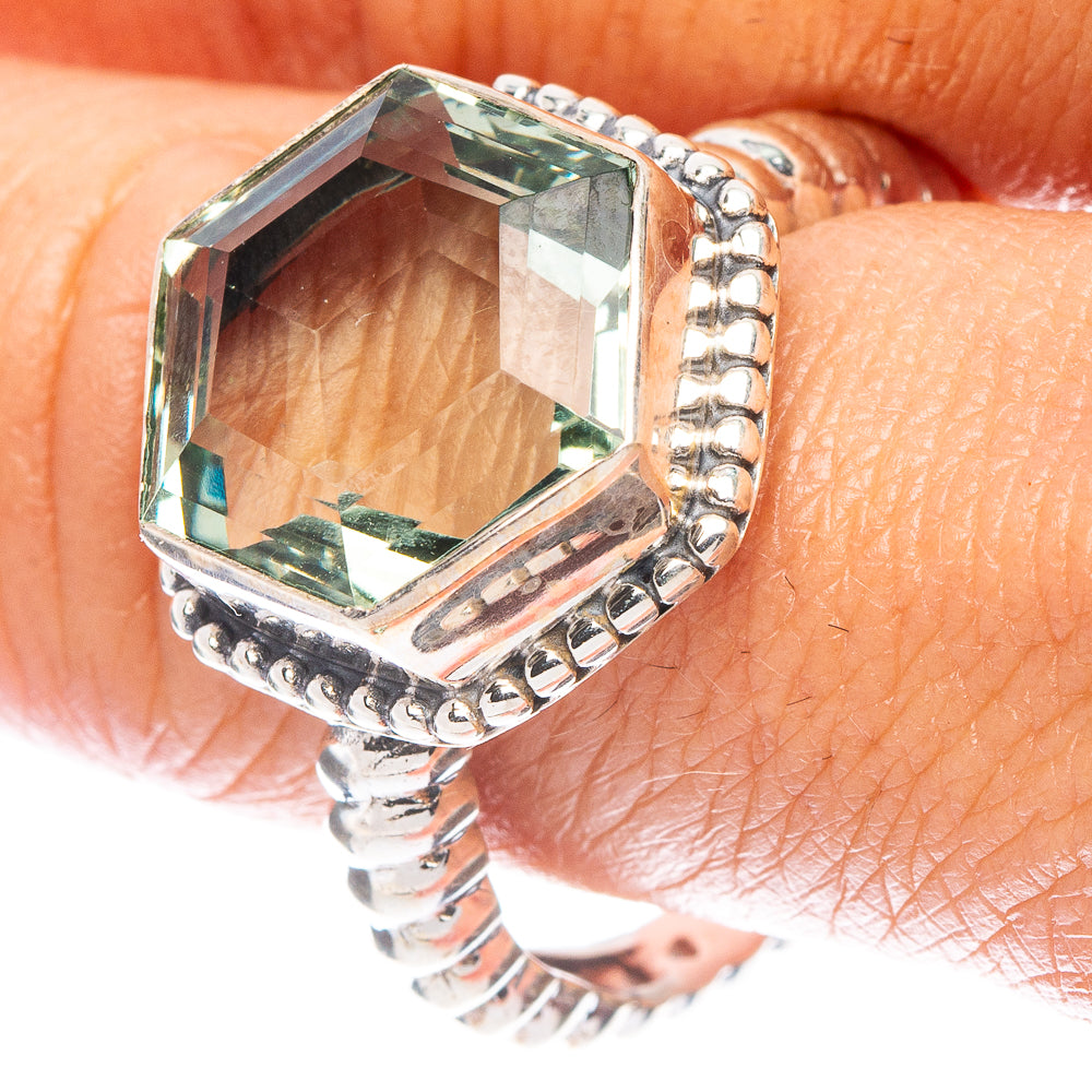 Green Amethyst Ring Size 11 (925 Sterling Silver) R7161