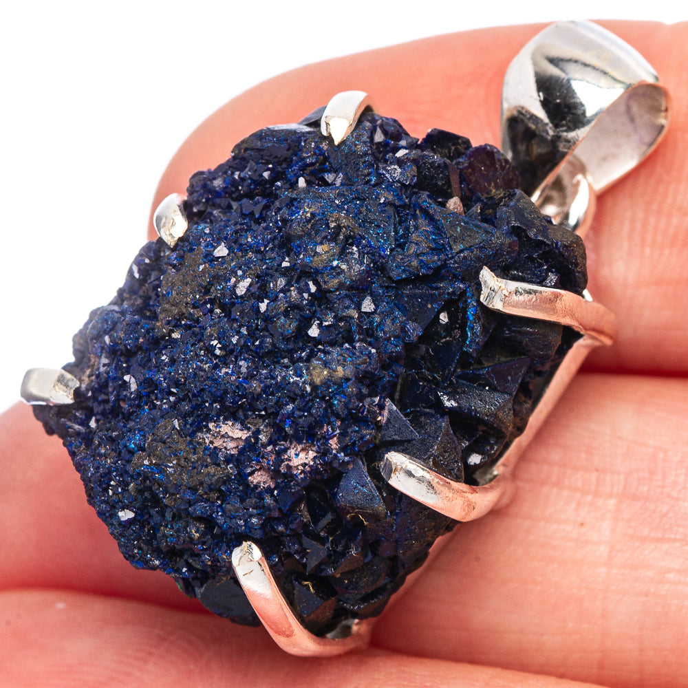 Raw Azurite Pendant 1 1/4" (925 Sterling Silver) P41542