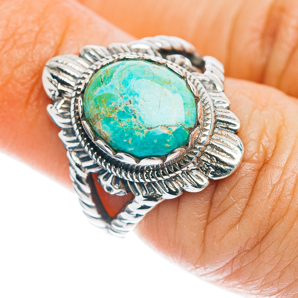 Southwestern Style Kingman Turquoise Ring Size 5.75 (.925 Sterling Silver)