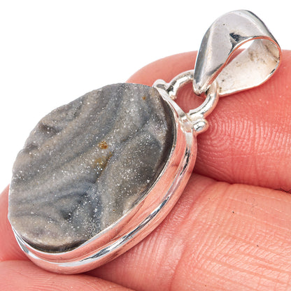 Desert Druzy Pendant 1 1/4" (925 Sterling Silver) P40793
