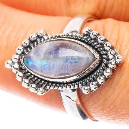 Rainbow Moonstone 925 Sterling Silver Ring Size 7.75 (925 Sterling Silver) R5376