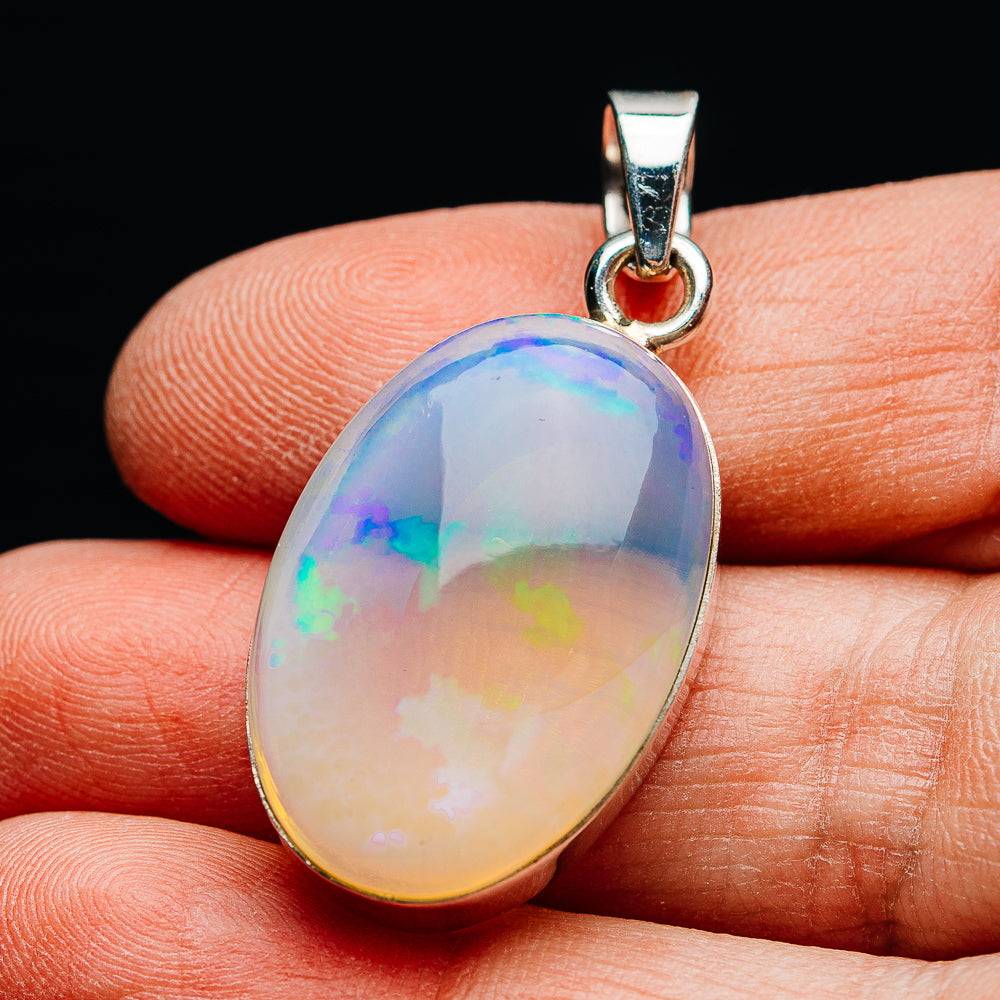 26.8ct Ethiopian Water Opal Pendant 1 1/2" (.925 Sterling Silver)