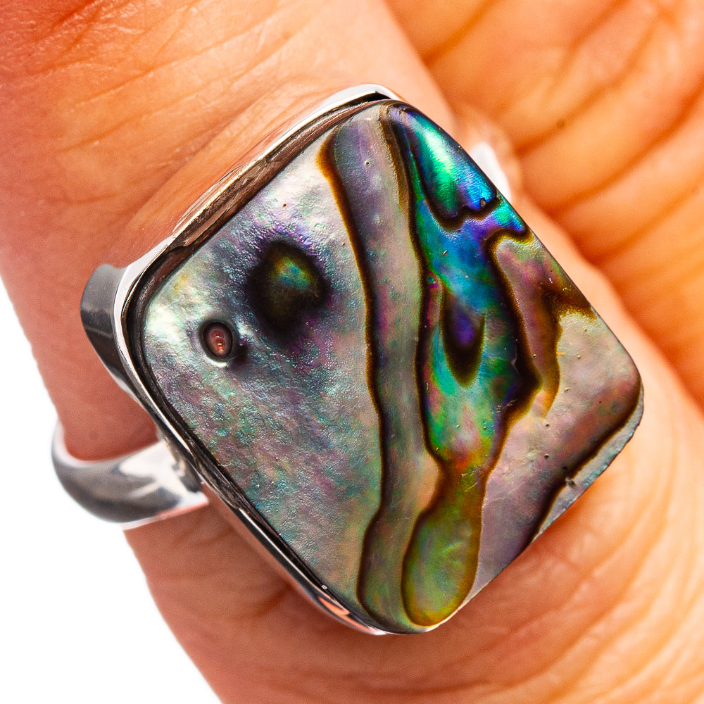 Premium Abalone Shell Ring Size 6.75 (.925 Sterling Silver)