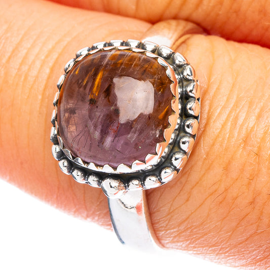 Rare Cacoxenite Amethyst Ring Size 8.5 (925 Sterling Silver) R6827