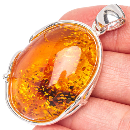 Ana Silver Co Baltic Amber Pendant 1 7/8" (925 Sterlnig Silver)