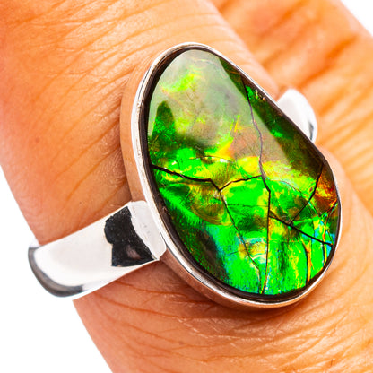 Premium Canadian Ammolite Ring Size 7.25 (.925 Sterling Silver)