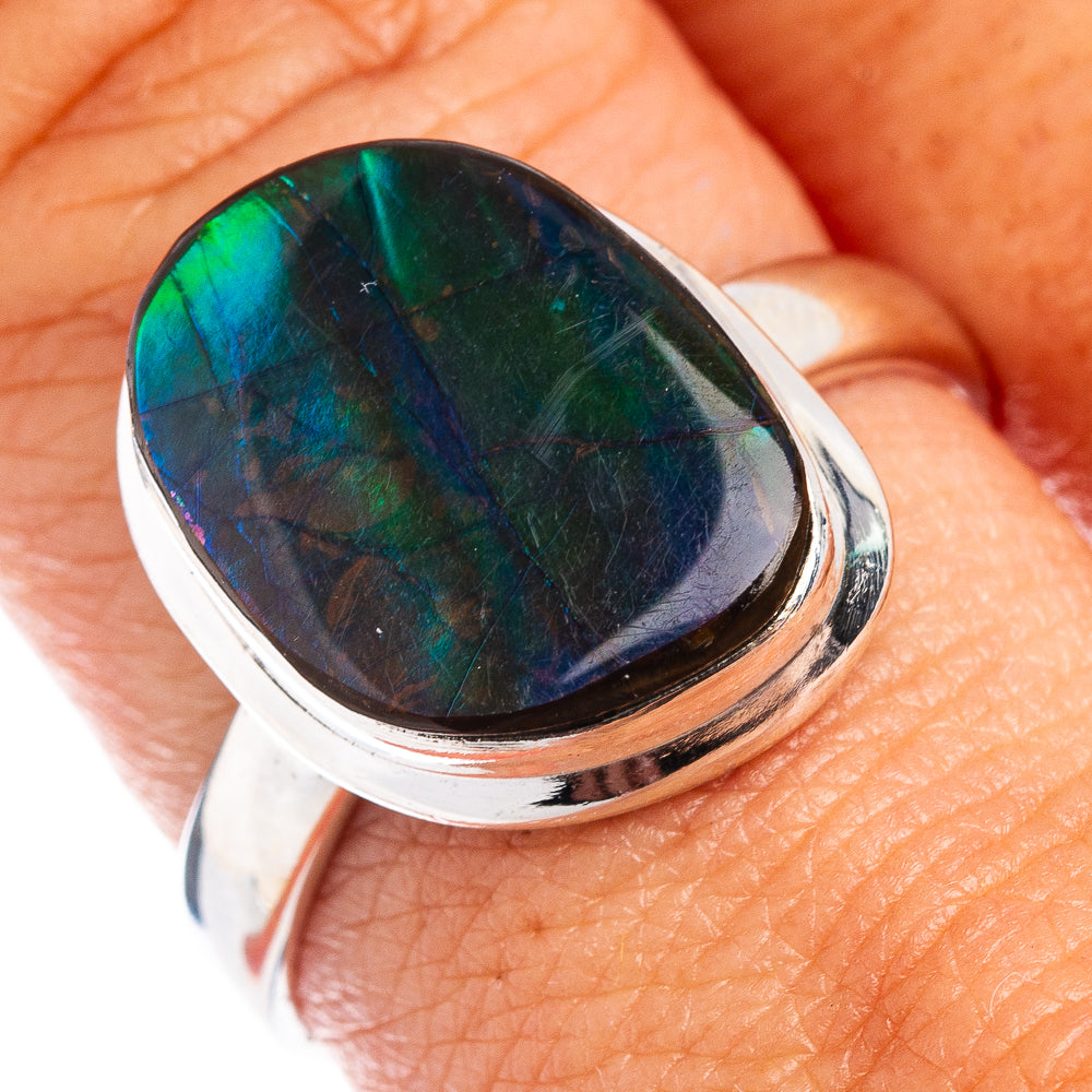 Premium Ammolite Ring Size 9 (.925 Sterling Silver)