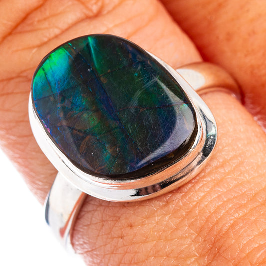 Premium Ammolite Ring Size 9 (.925 Sterling Silver)