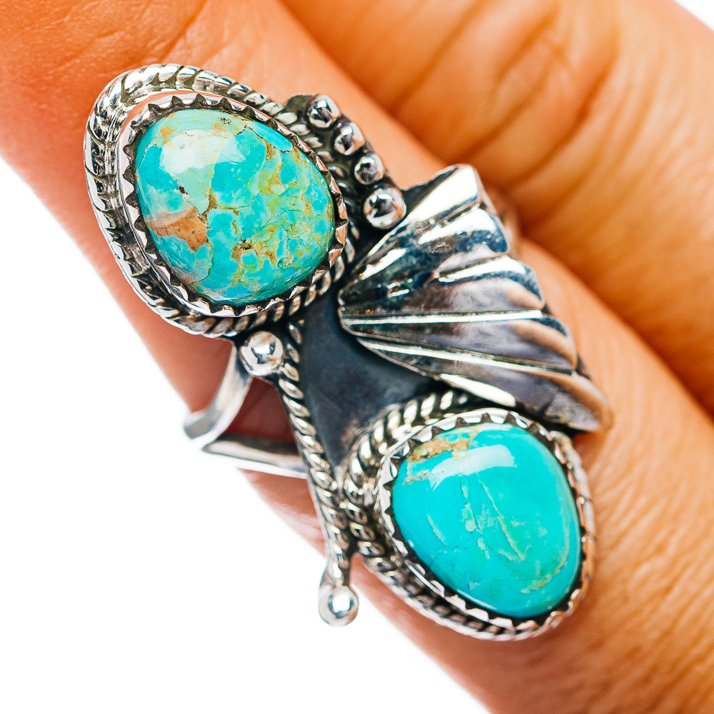 Exclusive Southwestern Style Royston Turquoise Ring Size 7.75 (.925 Sterling Silver)