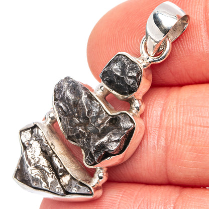 Rare Campo Del Cielo Meteorite Pendant 1 1/2" (.925 Sterling Silver)