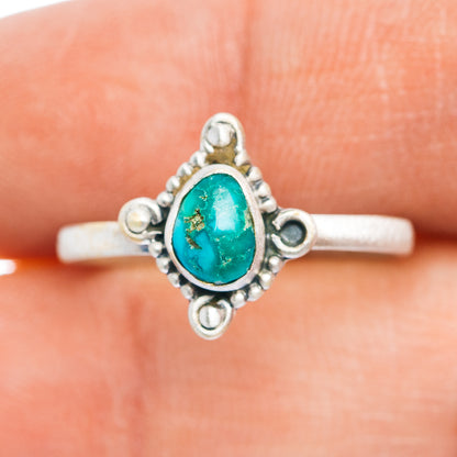 Southwestern Style Emerald Valley Turquoise Ring Size 8 (.925 Sterling Silver)