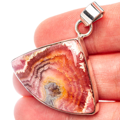 Premium Rhodochrosite Pendant 1 1/2" (.925 Sterling Silver)