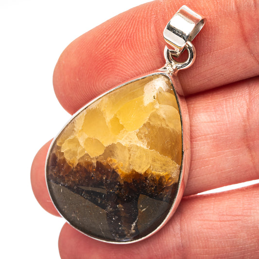 Septarian Pendant 1 5/8" (.925 Sterling Silver)