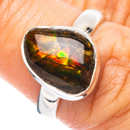 Rare Ammolite Ring Size 6.25 (925 Sterling Silver) R4884