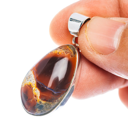 Mexican Fire Opal Pendant 1 1/2" (.925 Sterling Silver)