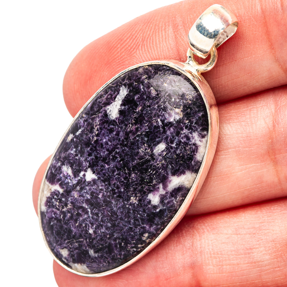 Lepidolite Pendant 1 7/8" (.925 Sterling Silver)