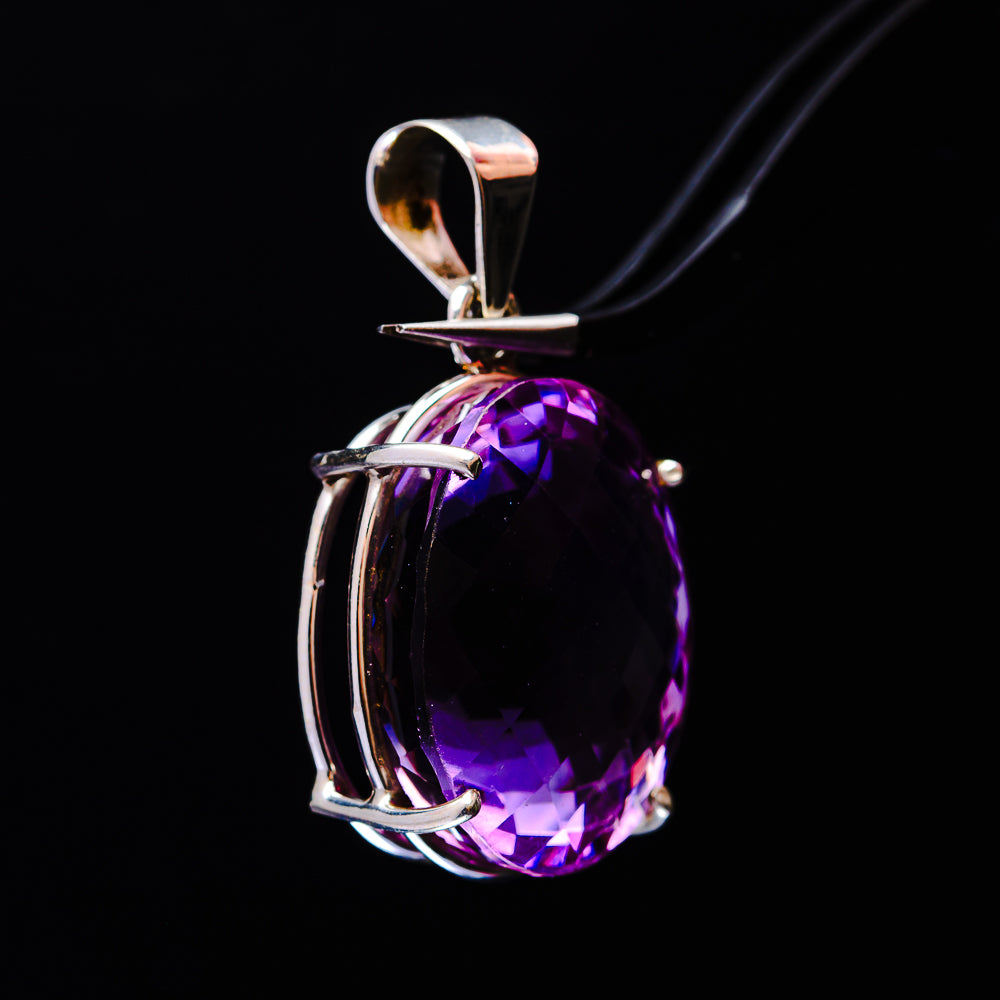 28.11ct Faceted Brazilian Amethyst Pendant 1 1/2" (.925 Sterling Silver)