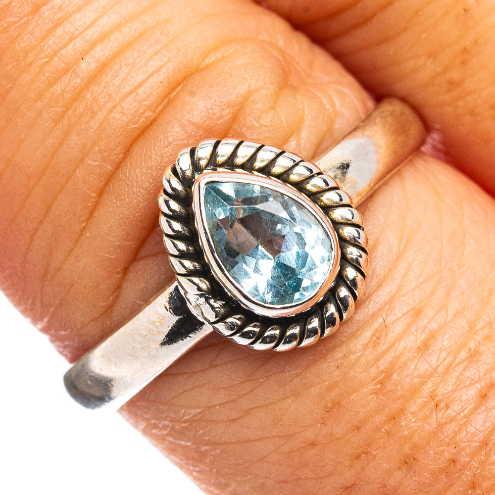 Blue Topaz Ring Size 8.75 (.925 Sterling Silver)