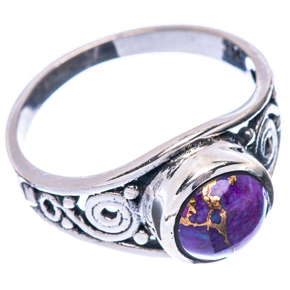 Purple Copper Composite Turquoise 925 Sterling Silver Ring Size 6.75 (925 Sterling Silver) R5367