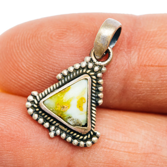 Southwestern Style Palomino Turquoise Pendant 7/8" (.925 Sterling Silver)