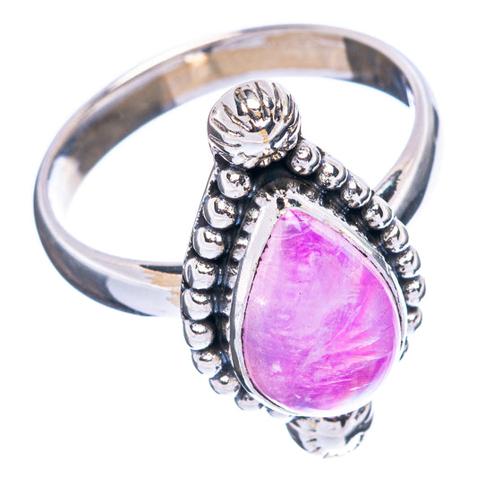 Pink Moonstone Ring Size 7.75 (925 Sterling Silver) R3725
