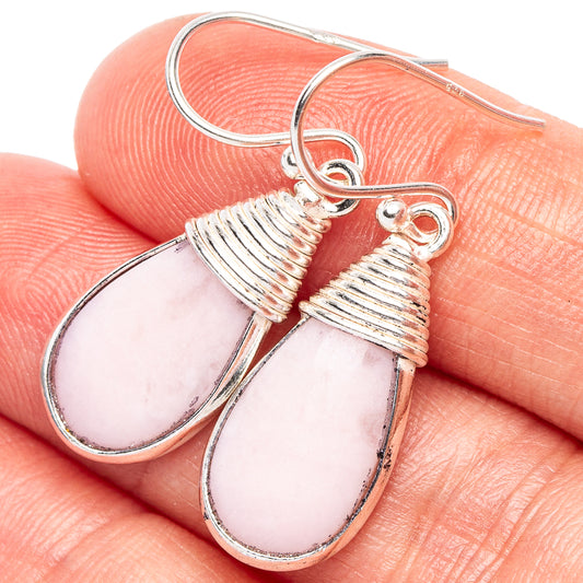 Pink Opal Earrings 1 3/8" (925 Sterling Silver) E2300