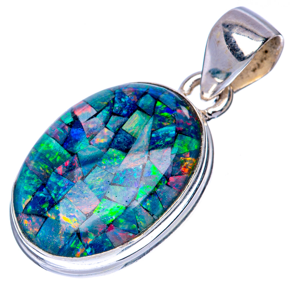 Rare Triplet Opal Pendant 1 1/8" (925 Sterling Silver) P41369