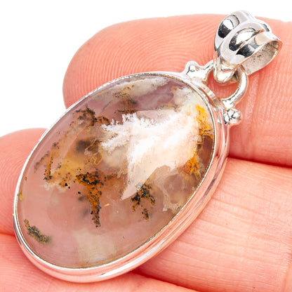 Plume Agate Pendant 1 3/8" (925 Sterling Silver) P40355