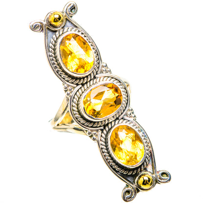 Large Faceted Citrine 925 Sterling Silver Ring Size 6 (925 Sterling Silver) RING139627