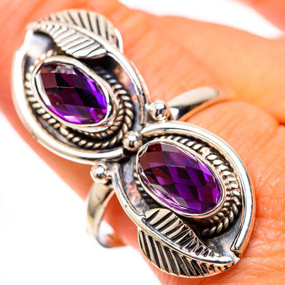 Large Faceted Amethyst 925 Sterling Silver Ring Size 9.75 (925 Sterling Silver) RING139714