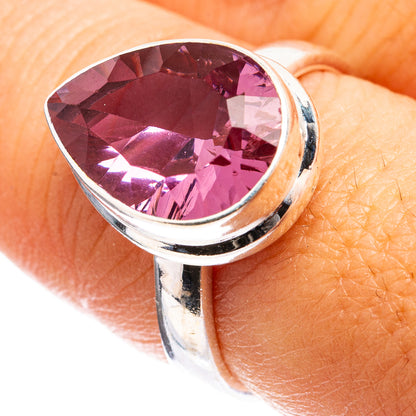 Faceted Color Change Alexandrite (Lab.) Ring Size 8 (925 Sterling Silver) R142845