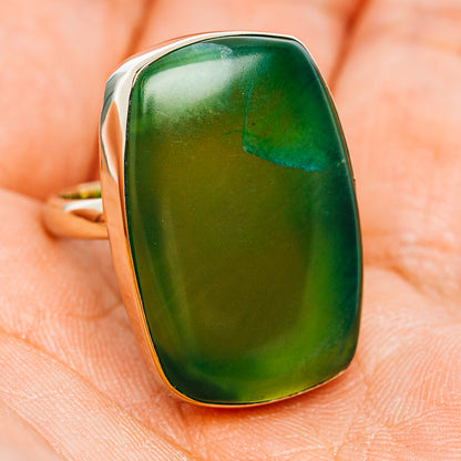 Nephrite Jade Ring Size 8.75 (German Silver)