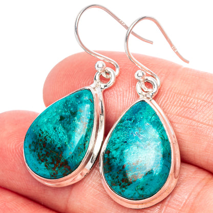 Shattuckite Earrings 1 3/8" (925 Sterling Silver) E1104