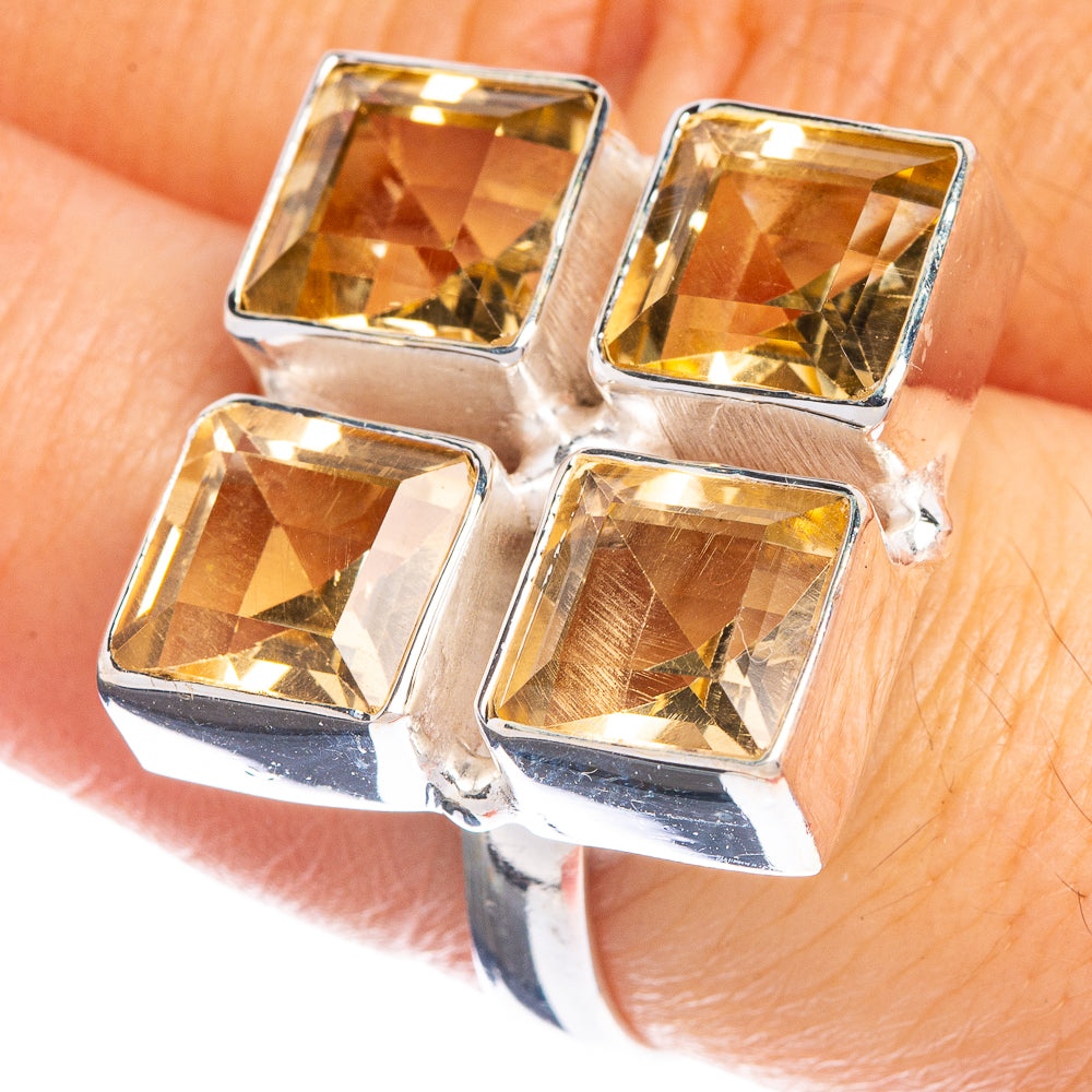 Large Faceted Citrine Ring Size 8 (925 Sterling Silver) R144361