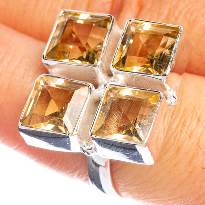 Large Faceted Citrine Ring Size 8 (925 Sterling Silver) R144361