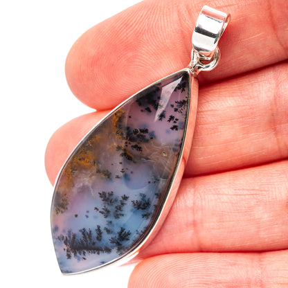 Premium Dendritic Moss Agate Pendant 2 1/8" (.925 Sterling Silver)