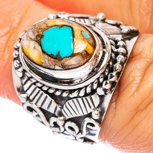 Blue Copper Composite Turquoise Ring Size 5.5 (925 Sterling Silver) R4621