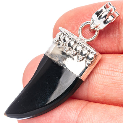 Black Onyx Pendant 1 3/4" (925 Sterling Silver) P42732