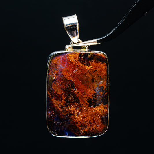 Premium Australian Boulder Opal Pendant 1 7/8" (.925 Sterling Silver)