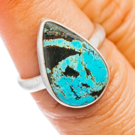 Number 8 Mine Turquoise Ring Size 7 (.925 Sterling Silver)