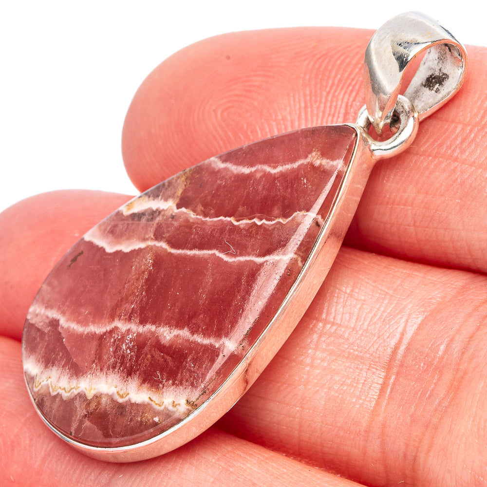 Rhodochrosite Pendant 1 5/8" (925 Sterling Silver) P43087
