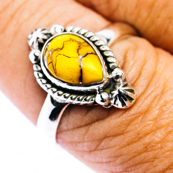 Honey Dahlia Turquoise Ring Size 9.5 (.925 Sterling Silver)