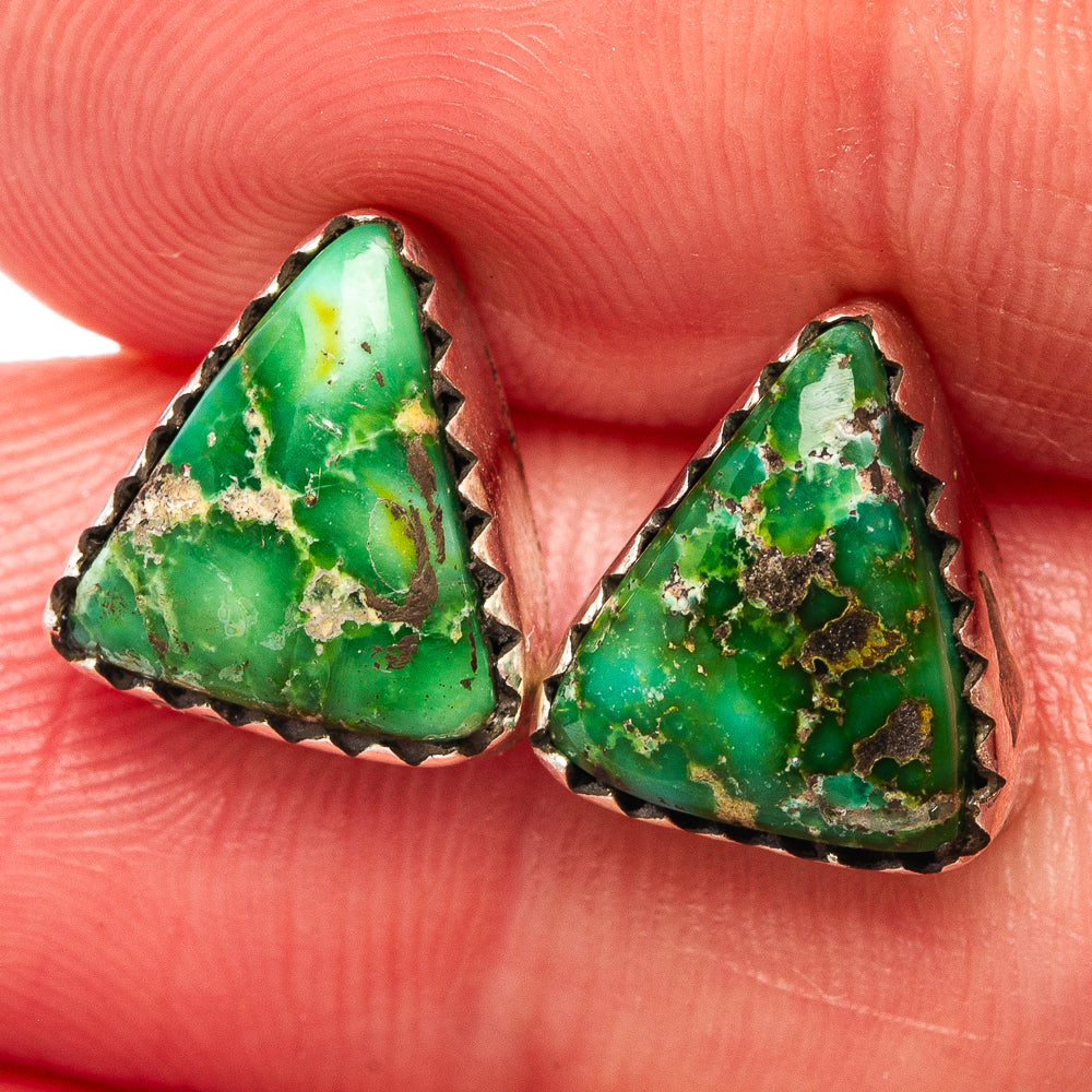 Sonoran Gold Turquoise Earrings 3/8" (.925 Sterling Silver)