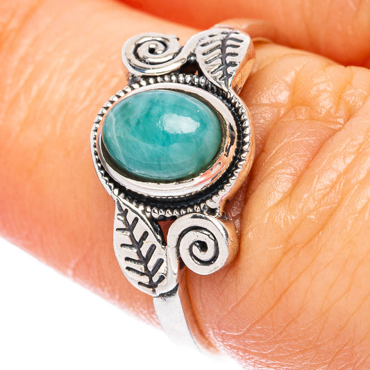 Larimar Dainty Ring Size 7 (925 Sterling Silver) R3418