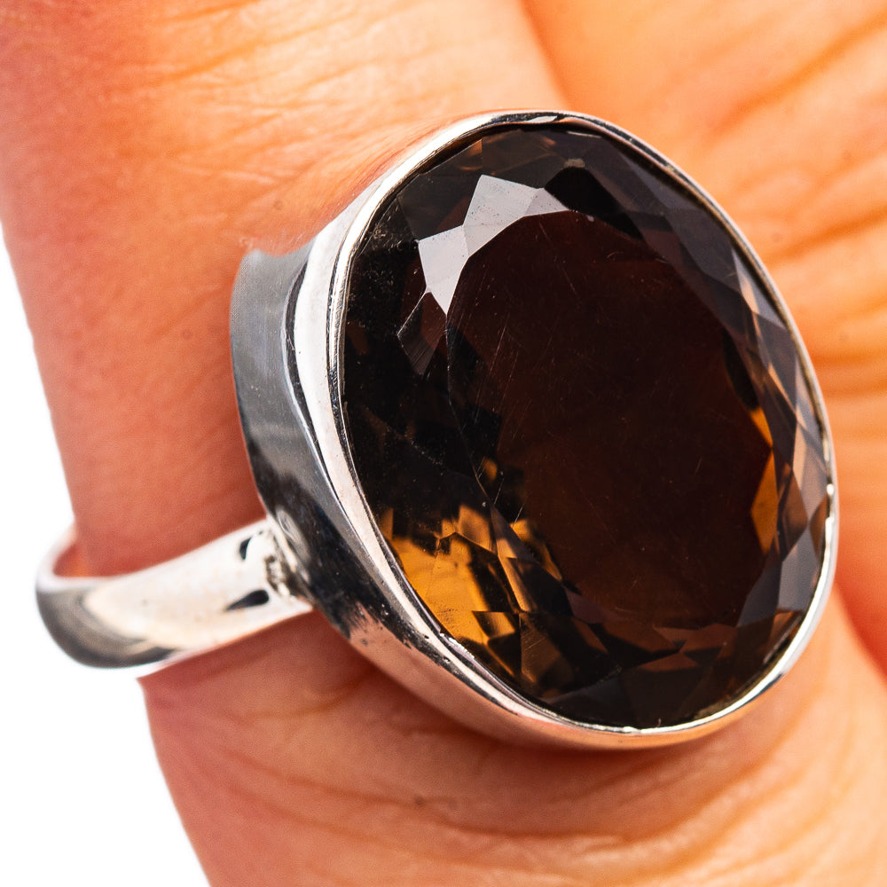Premium Smoky Quartz Ring Size 8 (.925 Sterling Silver)