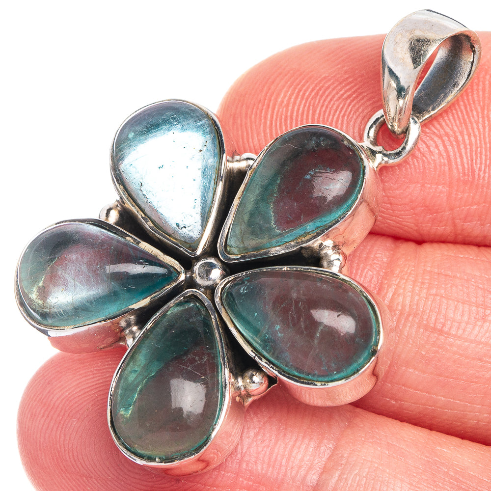 Blue Fluorite Pendant 1 1/2" (925 Sterling Silver) P39782