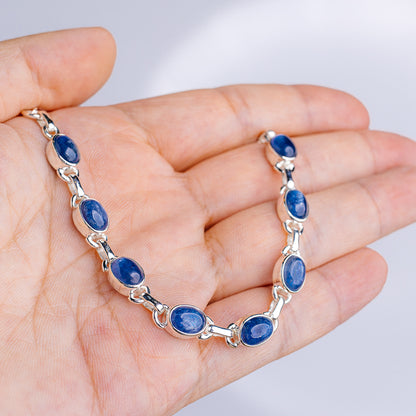 Kyanite Bracelet 6 to 7" (.925 Sterling Silver)