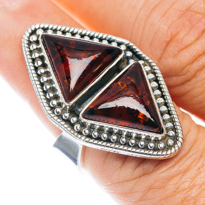 Exclusive Baltic Amber Ring Size 7 Adjustable (.925 Sterling Silver)