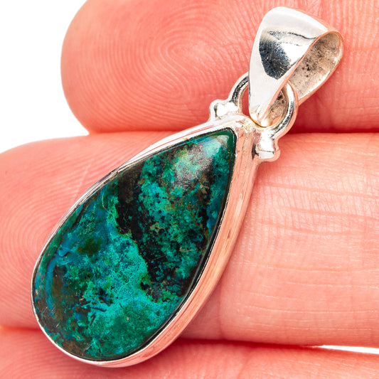 Chrysocolla Pendant 1 1/4" (.925 Sterling Silver)